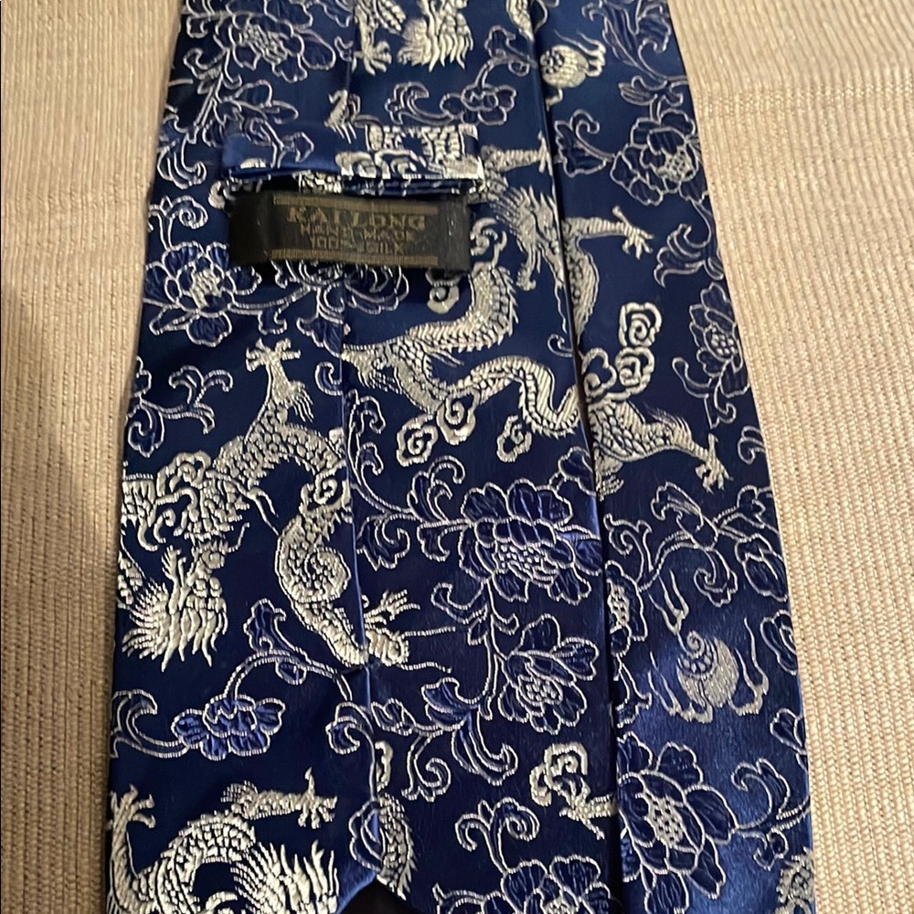 Kai Long Elegant Blue Patterned Tie - image 6
